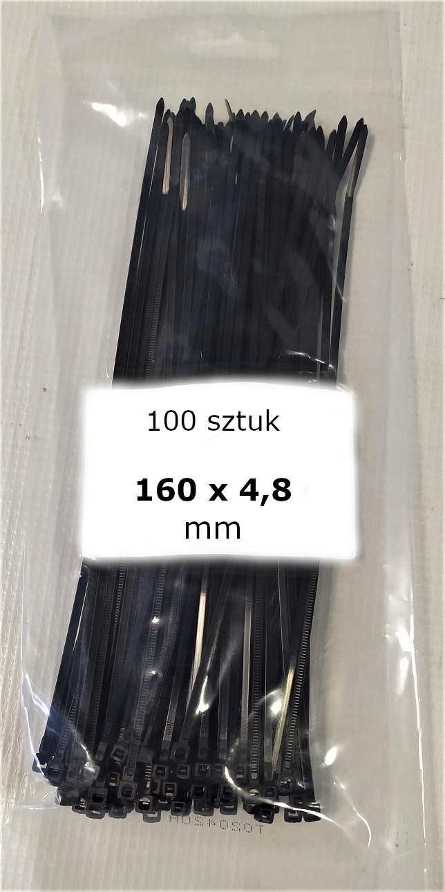 

Trytki Opaski Zaciskowe Czarne Mocne 160x4,8 100SZ