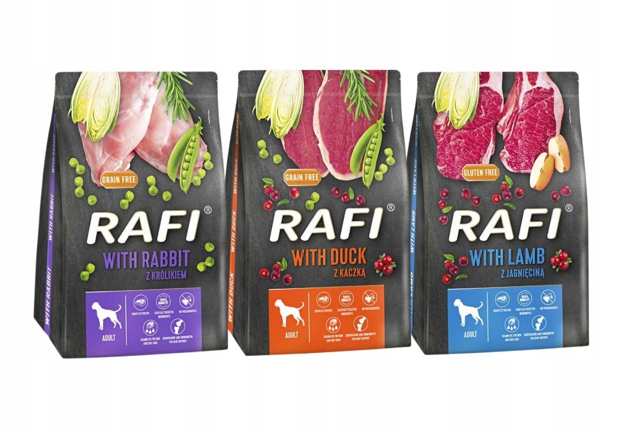 Karma sucha dla psa dorosłego Rafi MIX smaków 3x3kg Dolina Noteci