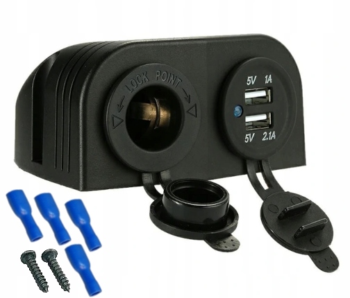

Ładowarka Usb 5V 3,1A Gniazdo Hermetyczne 12V 24V