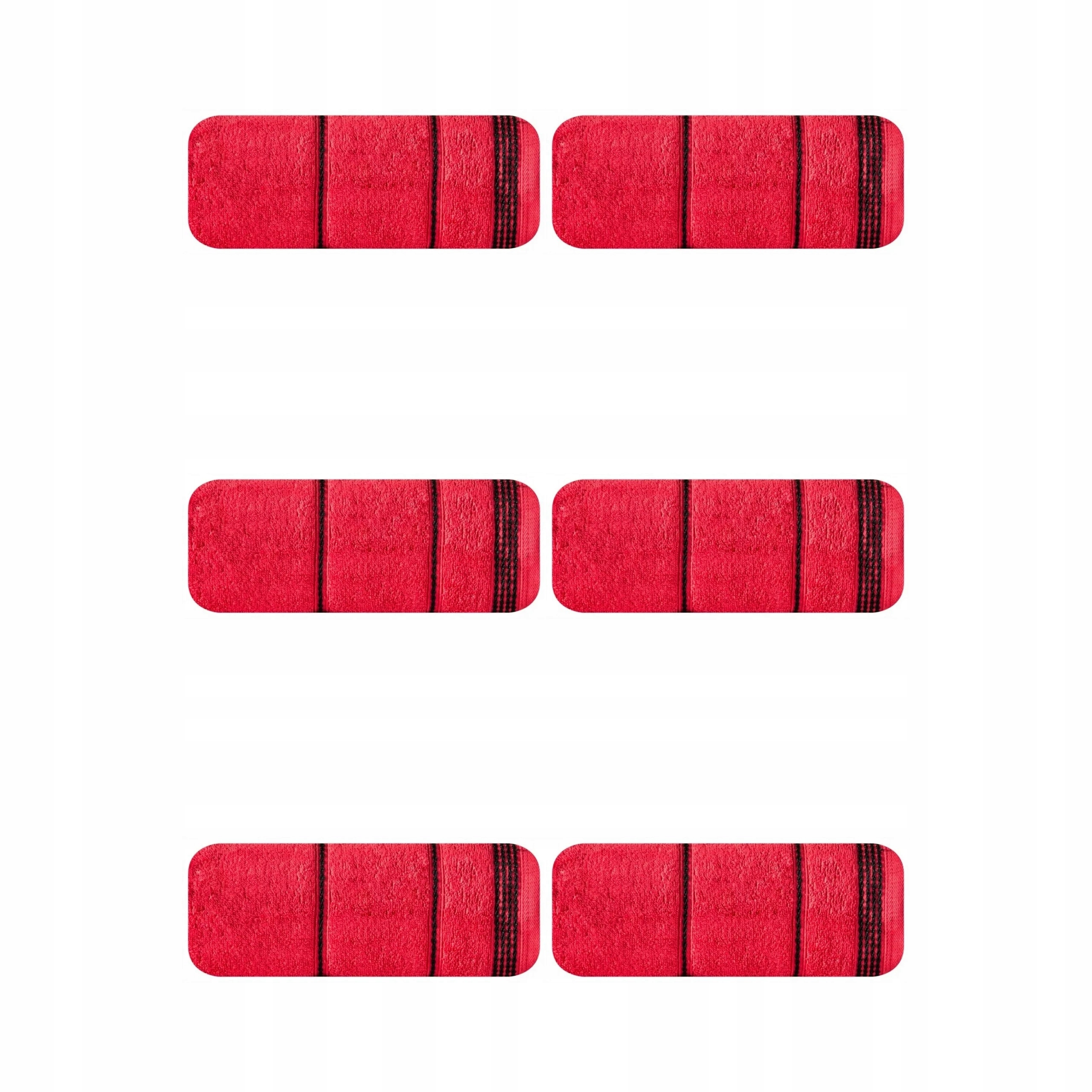 

6x Ręcznik 30x50 Euro Kol. Mira 13 500 Gsm Czerw
