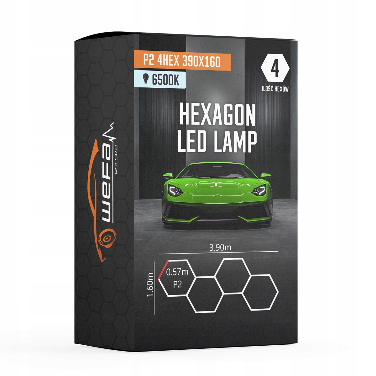 Led lampa Hq Hexagon P2 4HEX 160x390 Medová Plástev Dílna Garáž Obývací pokoj Dom