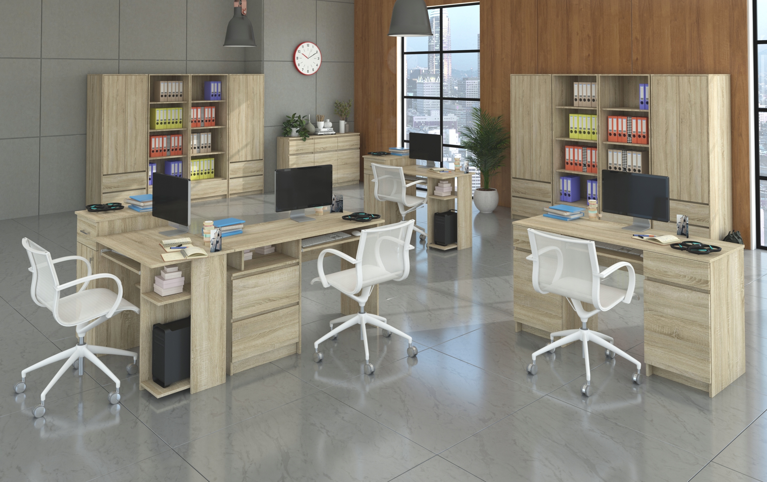 KOMODA 110CM SZAFKA 4 SZUFLADY 2 PÓŁKI SONOMA U1