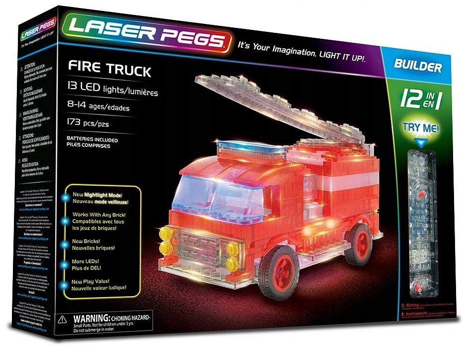 STRAŻ POŻARNA 12 modeli ŚWIECĄCE KLOCKI Laser Pegs