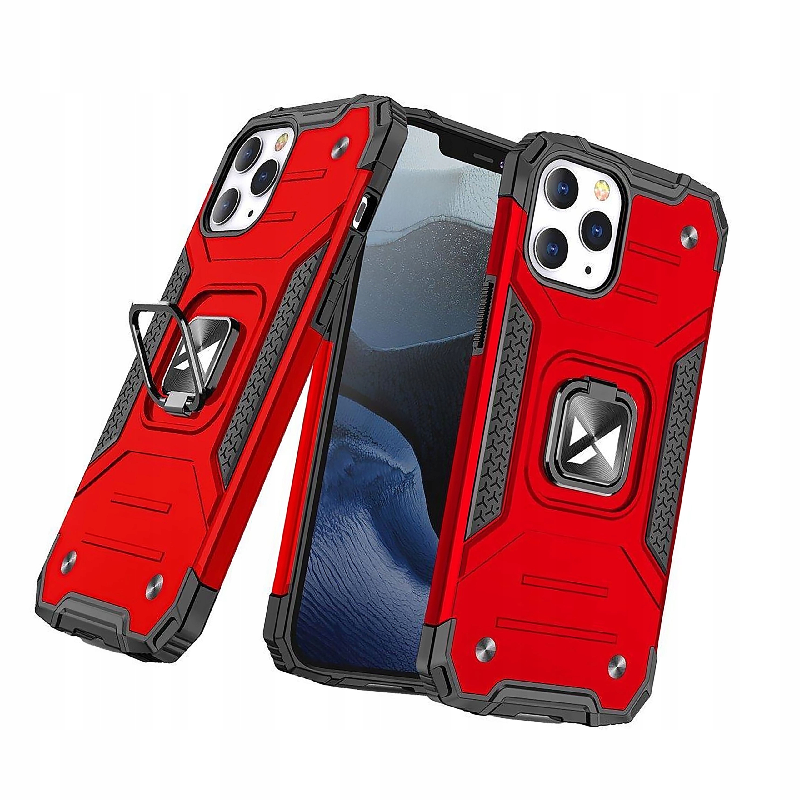 Ring Armor etui iPhone 14 Pro pancerny pokrowiec uchwyt magnetyczny czerwon