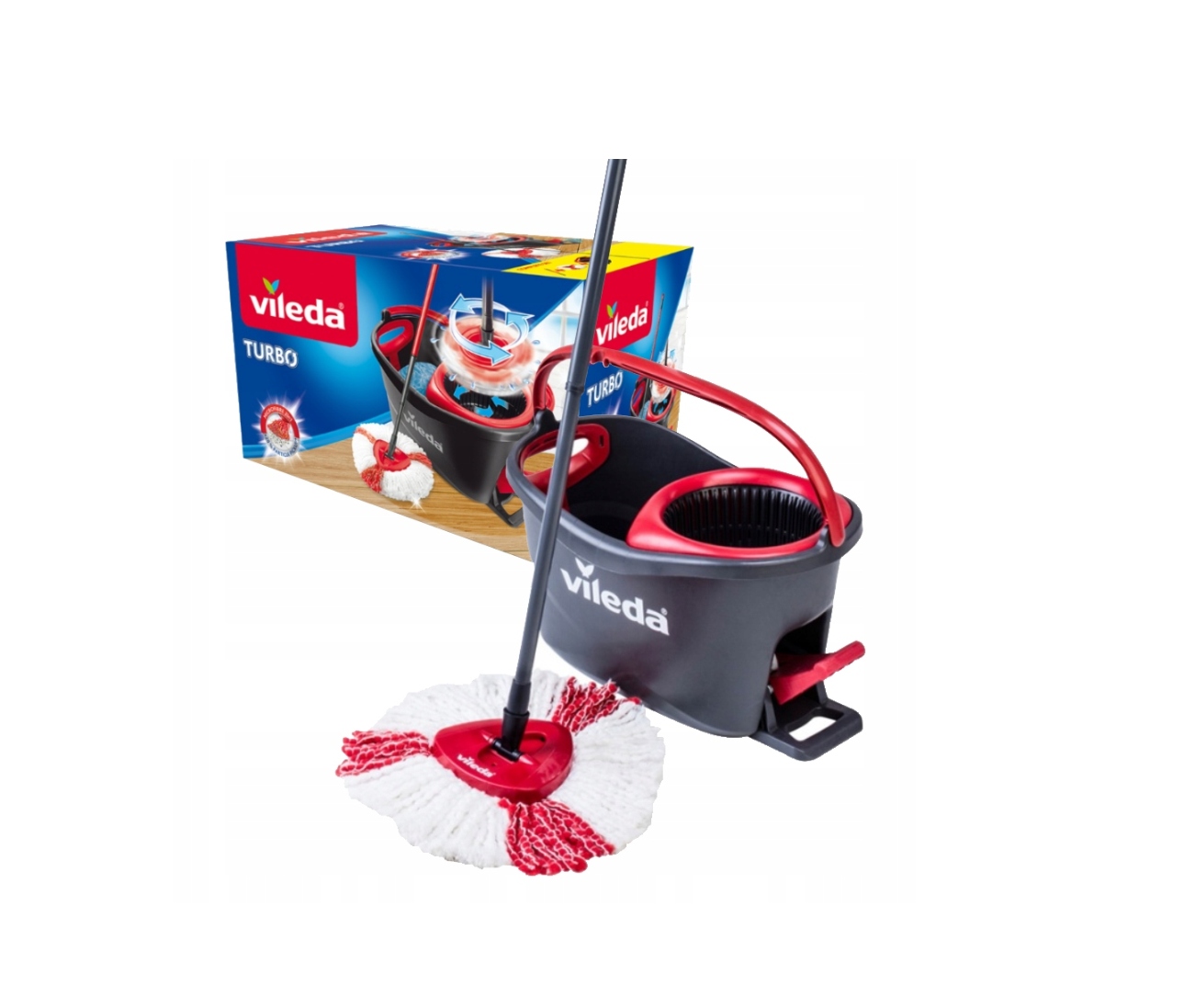 Levně Kbelík a rotační provázkový mop Vileda Turbo 2v1 167182 22 cm