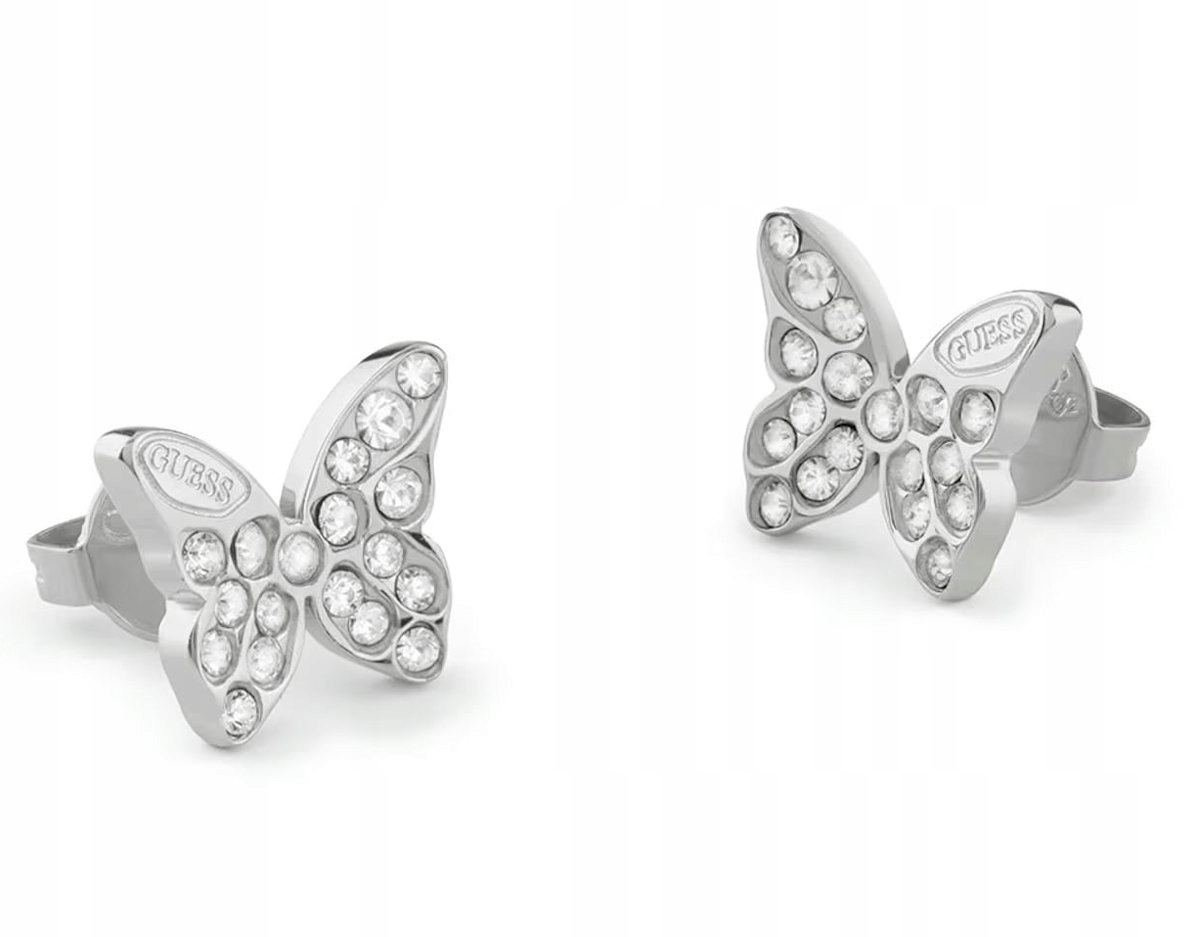 Ocelové Stříbrné Náušnice Guess Chrysalos S Náušnice Zirkony JUBE04108JWRHT/U