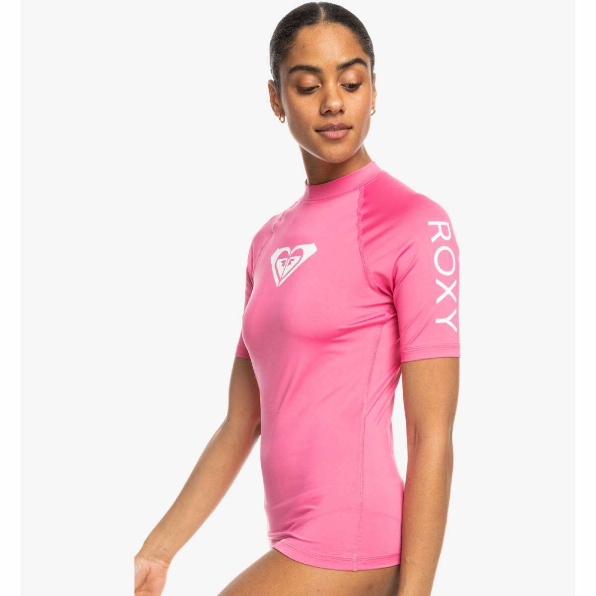 Koszulka krótki rękaw Roxy Whole Hearted SS UPF 50 Rashguard Shocking Pink Marka Roxy