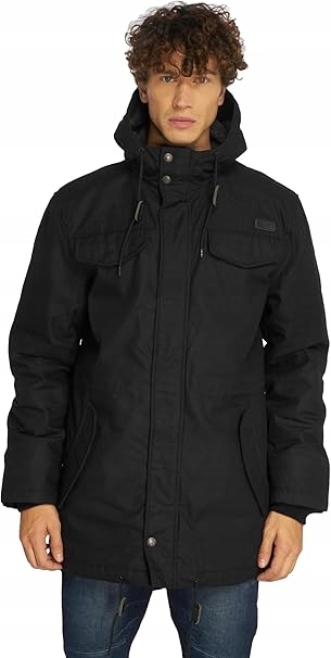 Brandit Černá Parka S Kapucí A Kapsami Plus Size 3XL J9A