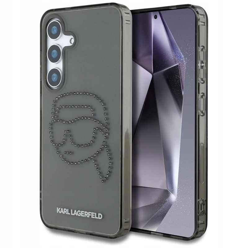 Pouzdro Samsung Galaxy S25 s logem Karl Lagerfeld Rhinestones Karl Head