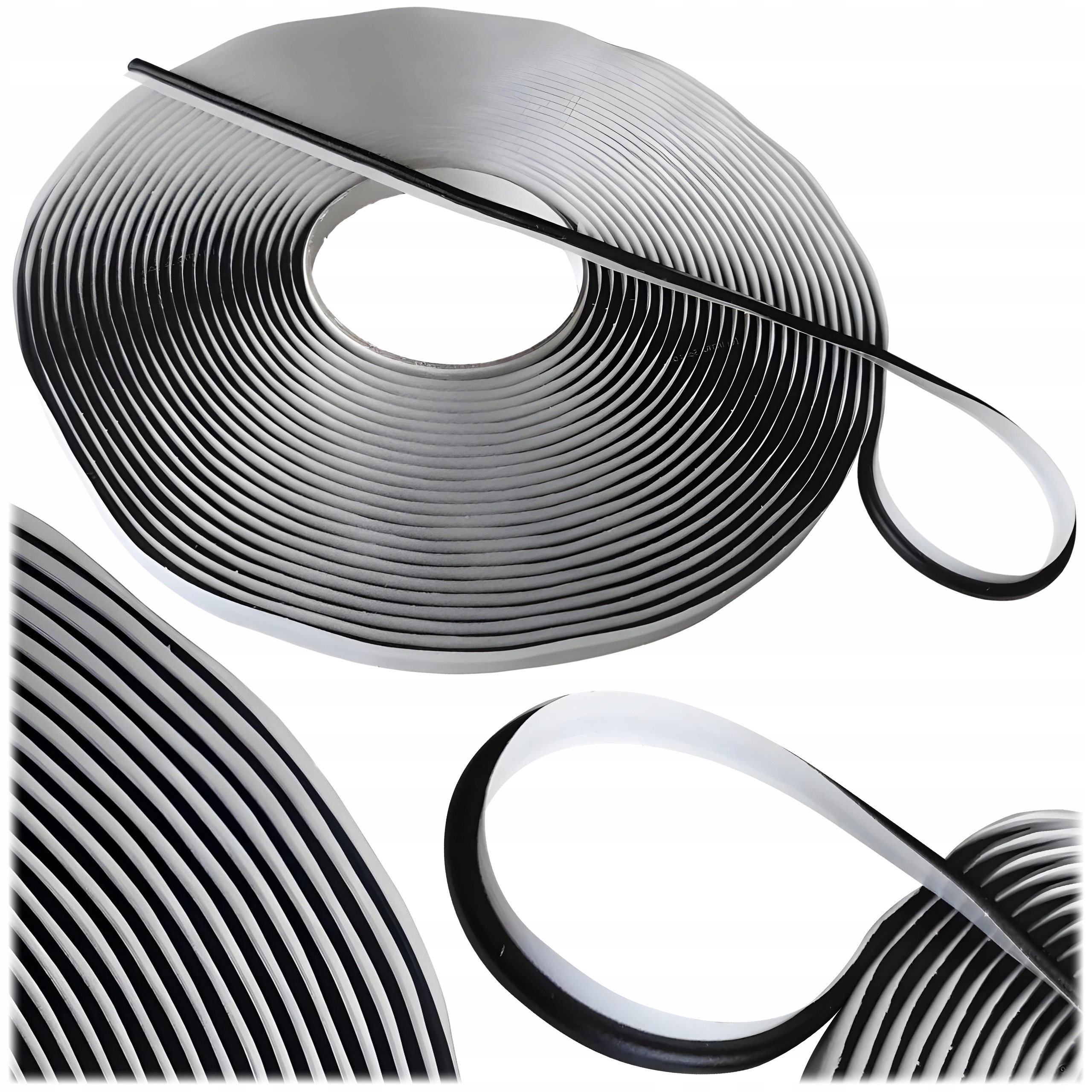 Sznur Butylowy Czarny 3mm Wstęga Klej do Boczków Drzwi Tapicerki Auto 12m