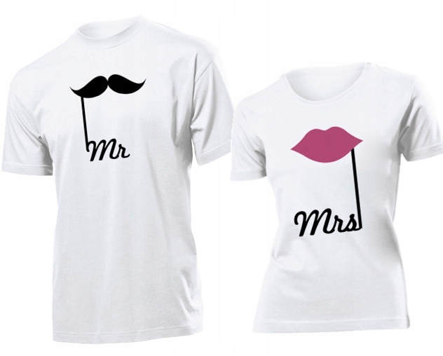 

Koszulki dla par Mr Mrs Pan Pani Wasy Usta S