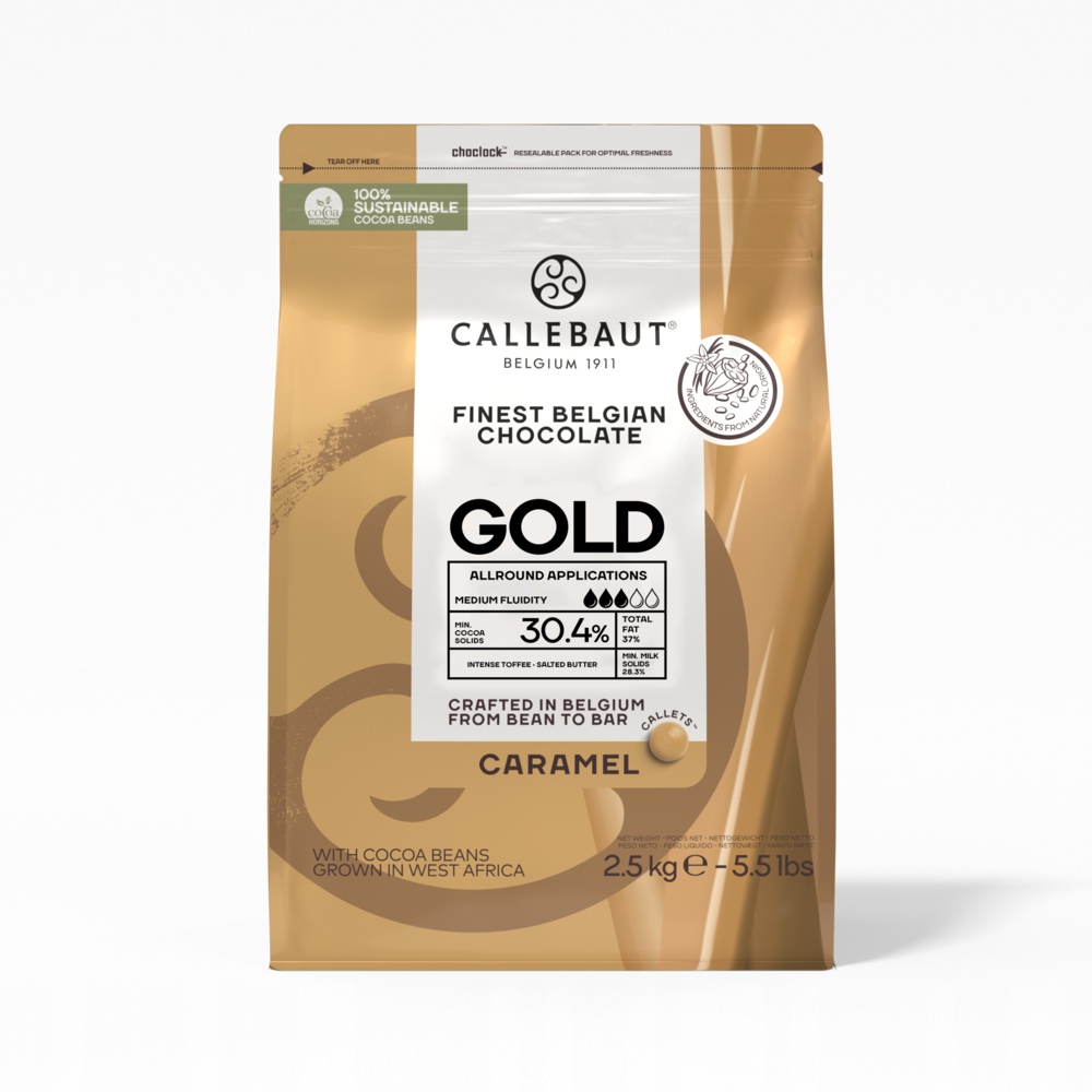 Levně Callebaut karamelová čokoláda Gold 30,4% 2,5 kg