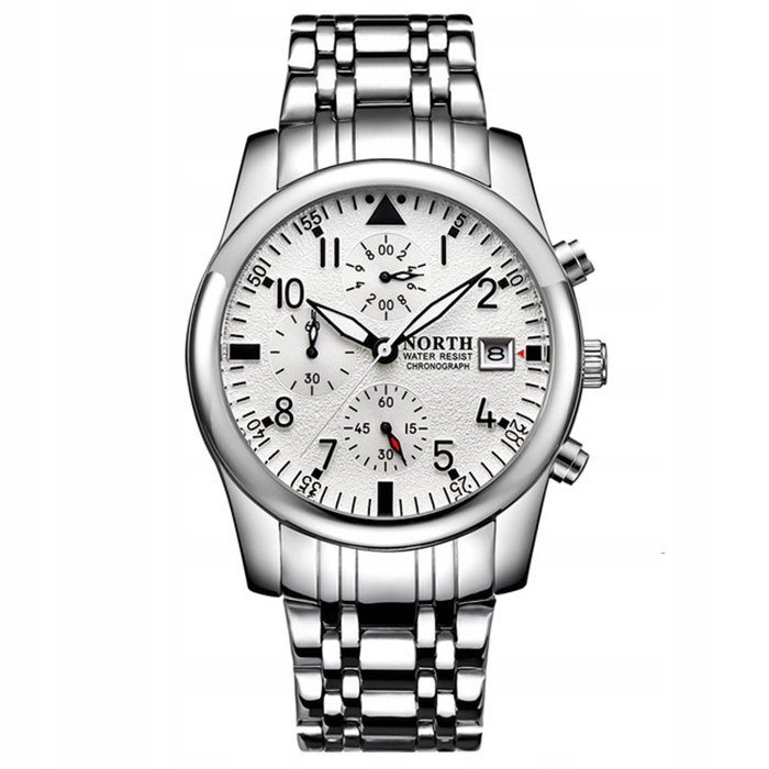 Pánské hodinky Lige stříbrný náramek zlatý chronograf datumovka