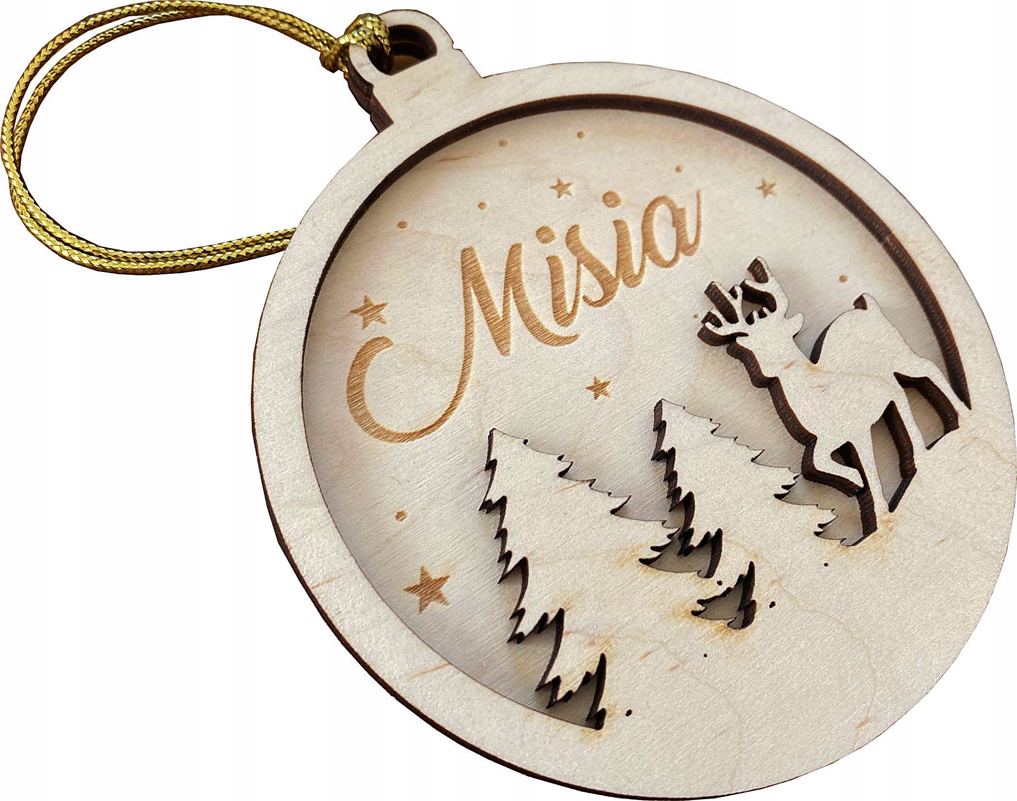 

Drewniana Ozdoba bombka na Choinkę z imieniem 3d