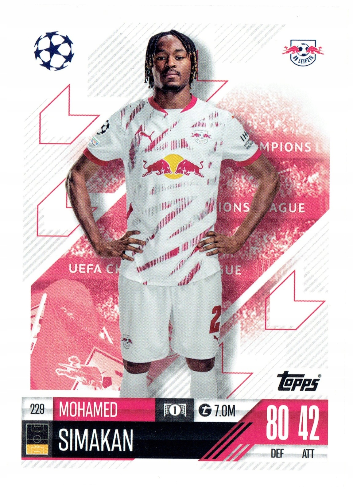Topps Match Attax 2024-2025 Base Card 229 Mohamed Simakan Leipzig