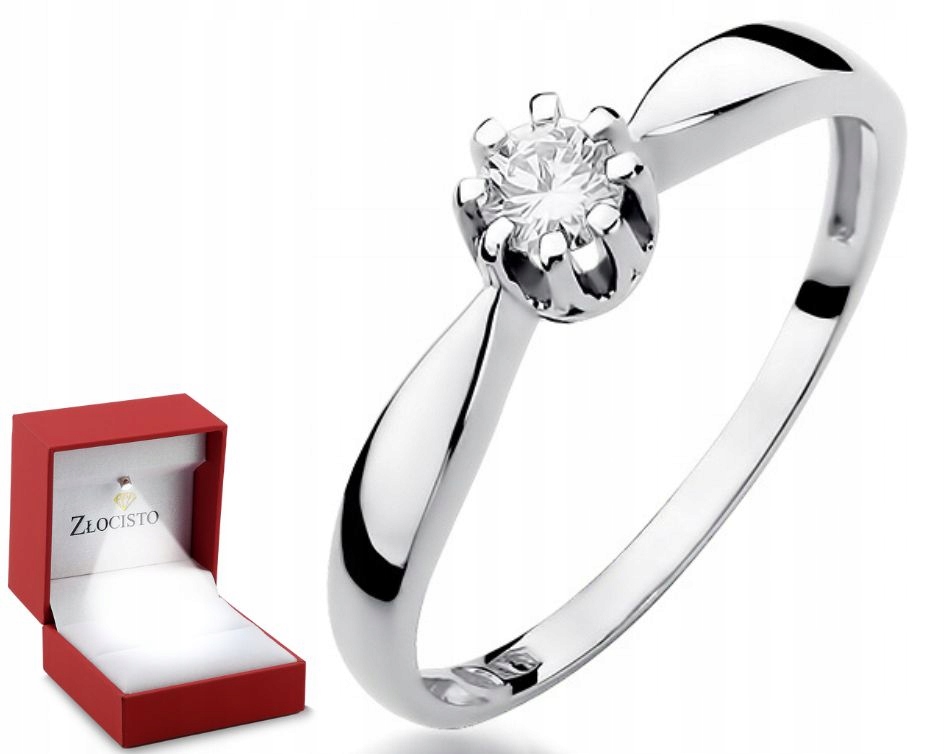 Prstýnek s briliantem 0,15 ct, bílé zlato 0,585