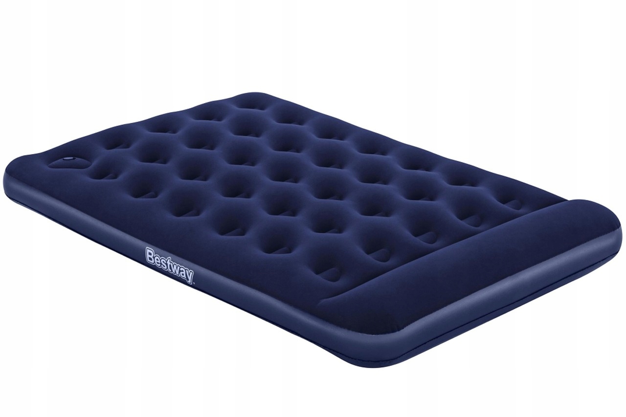 Materac Dmuchany Z Pompką welurowy 191x137x28 cm materac turystyczny