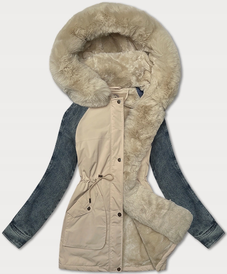 Zimní Parka Kožíšek WM202301 Béžová/béžová L (40)