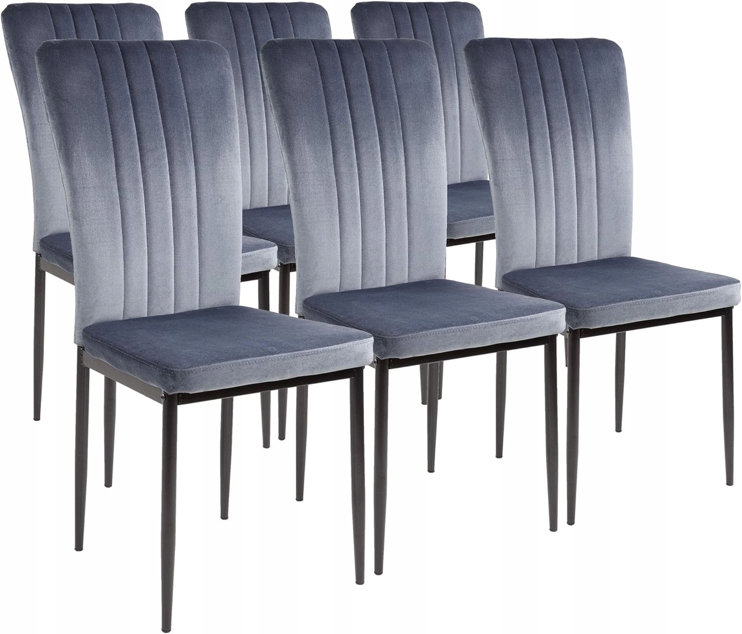 Krzesła Welurowe NEO 6 sztuk - Metalowe
