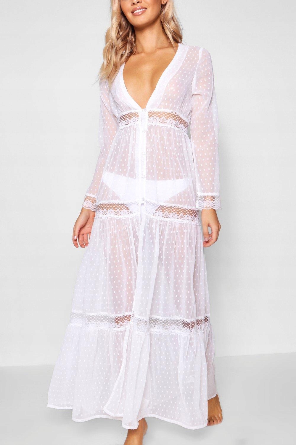 C5E035 BIAŁA SUKIENKA PLAŻOWA BOOHOO S