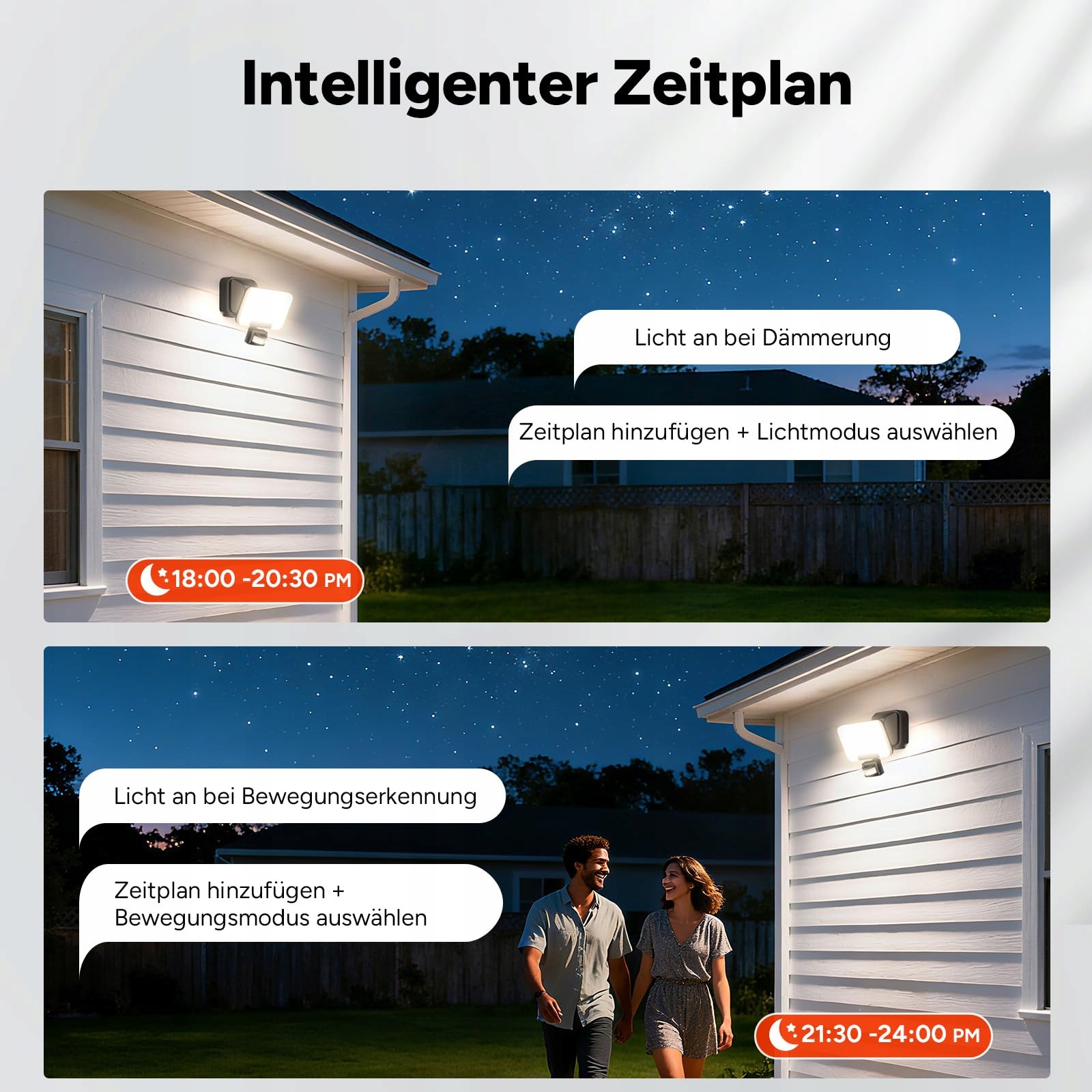 OREIN Inteligentny Reflektor LED z Czujnikiem Ruchu 28W 3000lm IP65 Czarny — miniatura 4