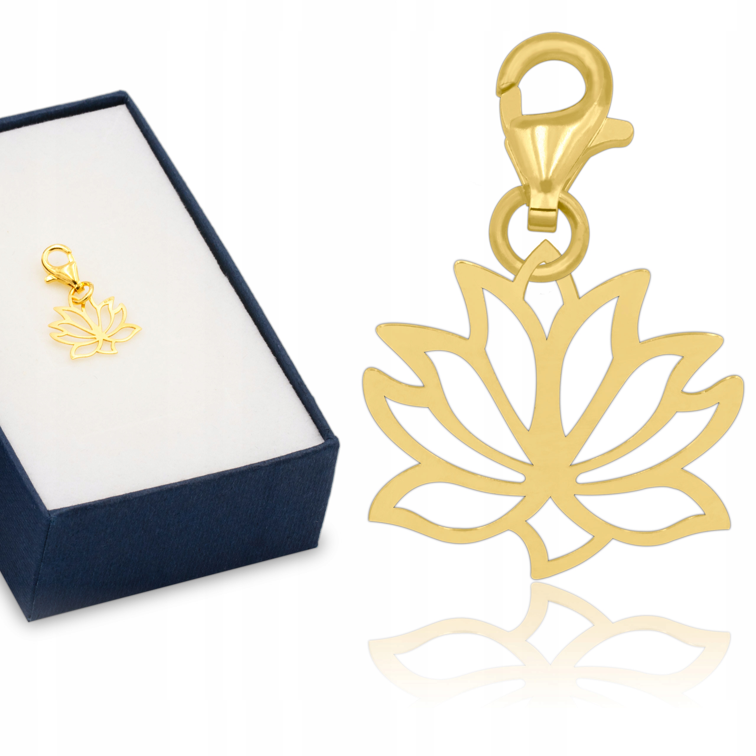 

Złota zawieszka pr. 585 Charms Kwiat Lotosu