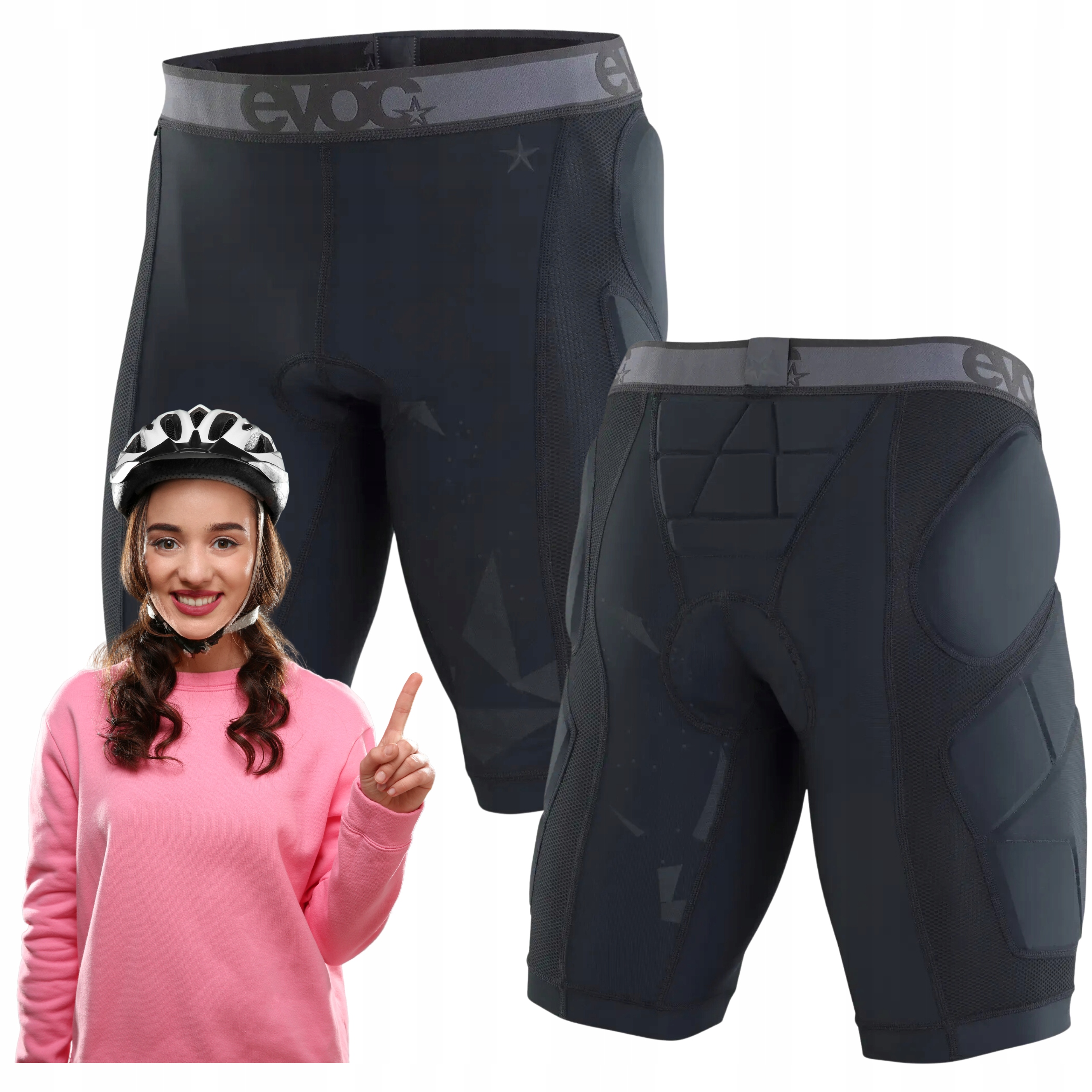 Evoc Crash Pants Bike černé M cyklistické Kraťasy s chrániči
