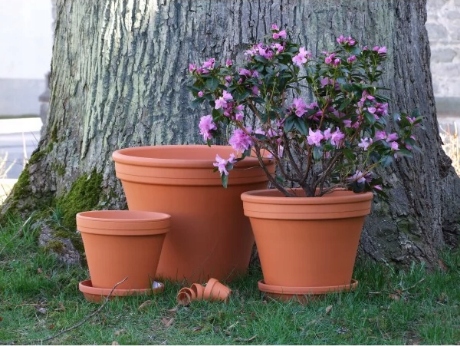 PODSTAWKA POD DONICZKĘ GLINIANA TERAKOTA 22 cm MROZOODPORNA Marka inna