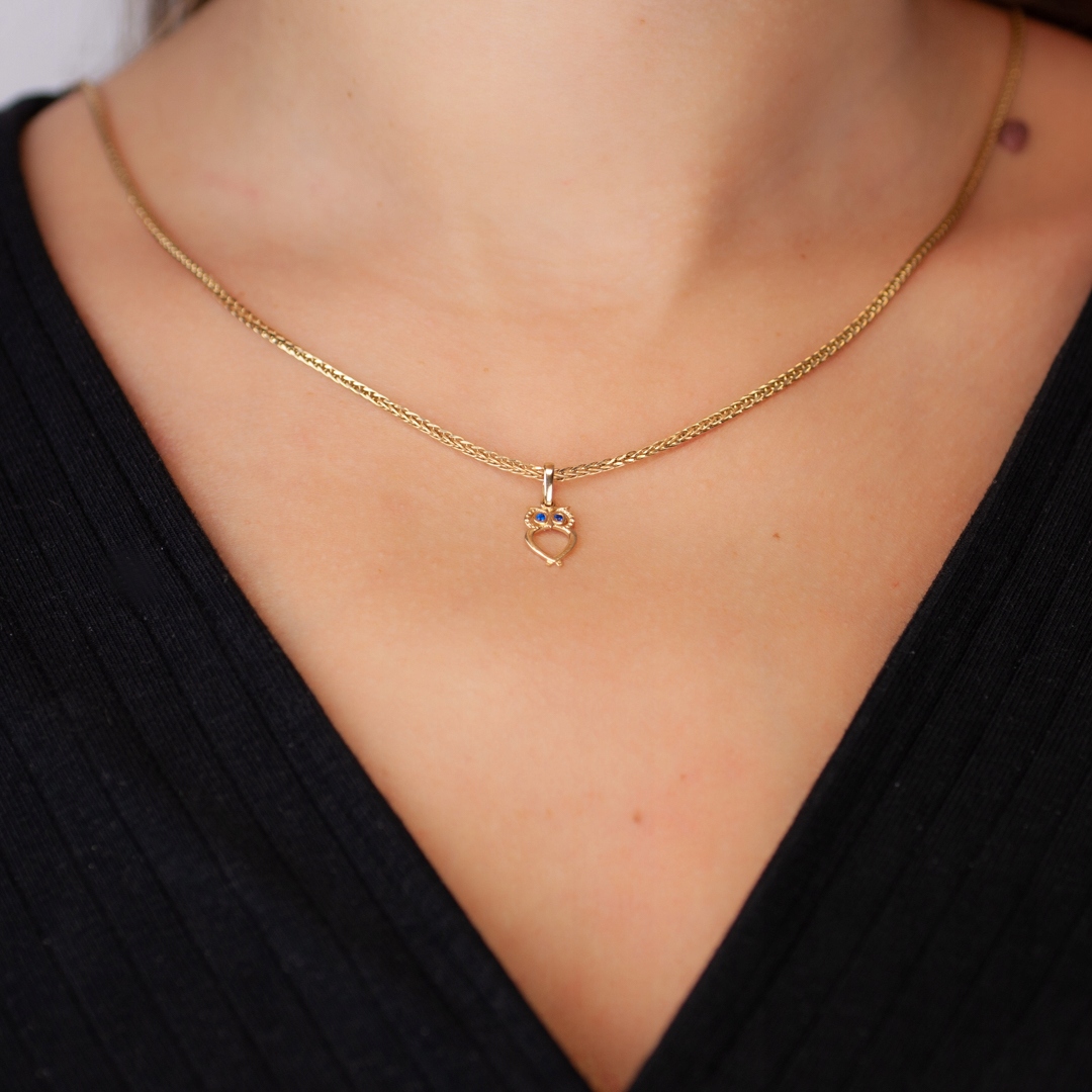 ZŁOTY KOMPLET SOWY SÓWKI SOWA Z SZAFIRAMI PR. 585 Rodzaj Rękodzieło Wyrób jubilerski