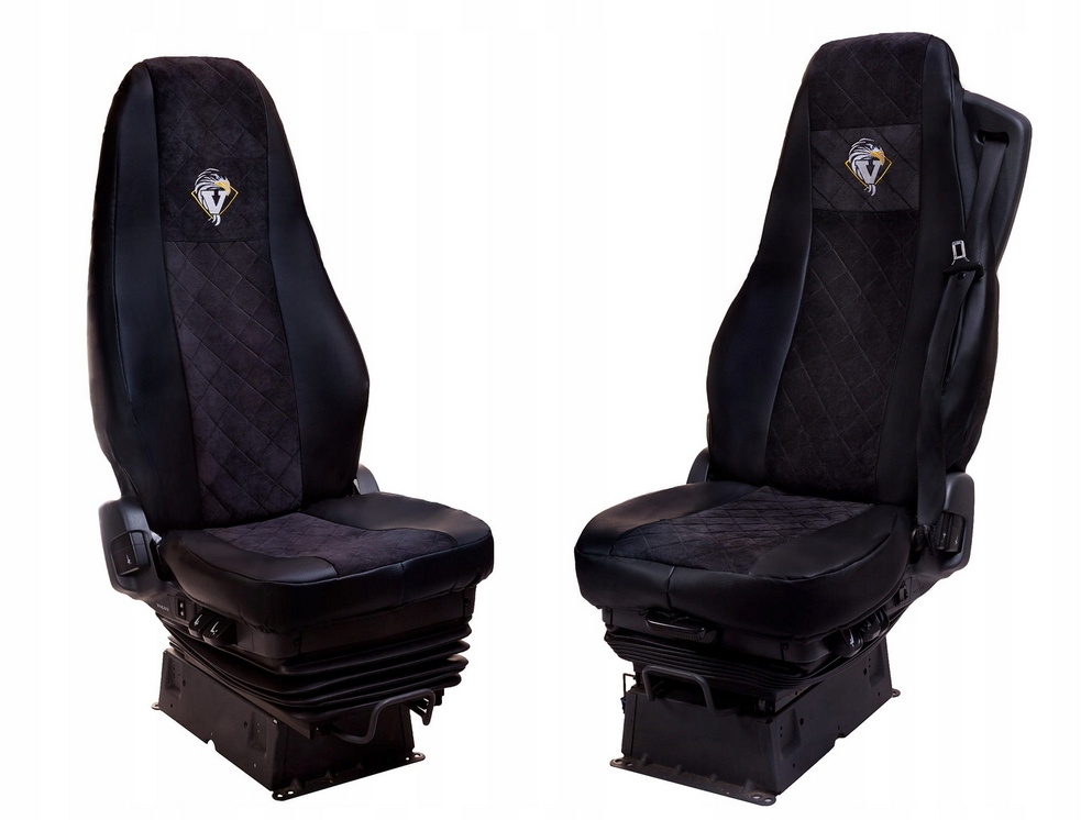 POKROWCE VOLVO FH4 OD 2013r 1 PAS SKÓRA/SZTRUKS CAŁY CZARNY