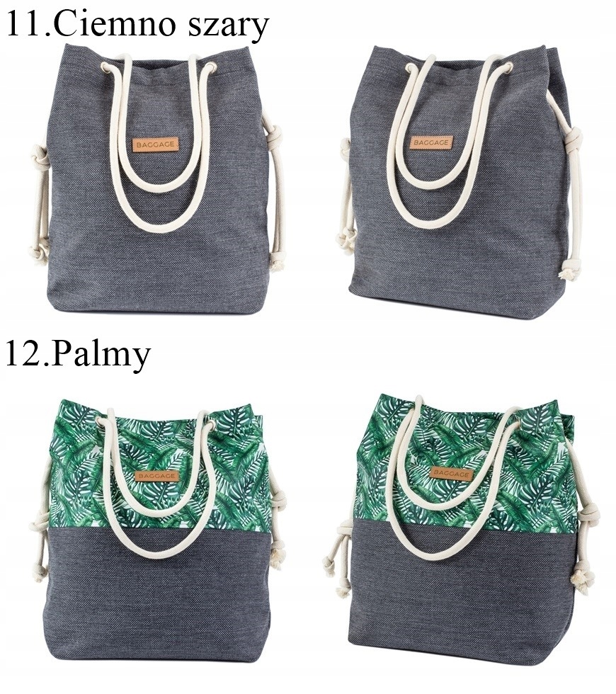 TOREBKA WOREK TORBA BAGGAGE SHOPPER 25 WZORÓW Wielkość duża (mieszcząca A4)