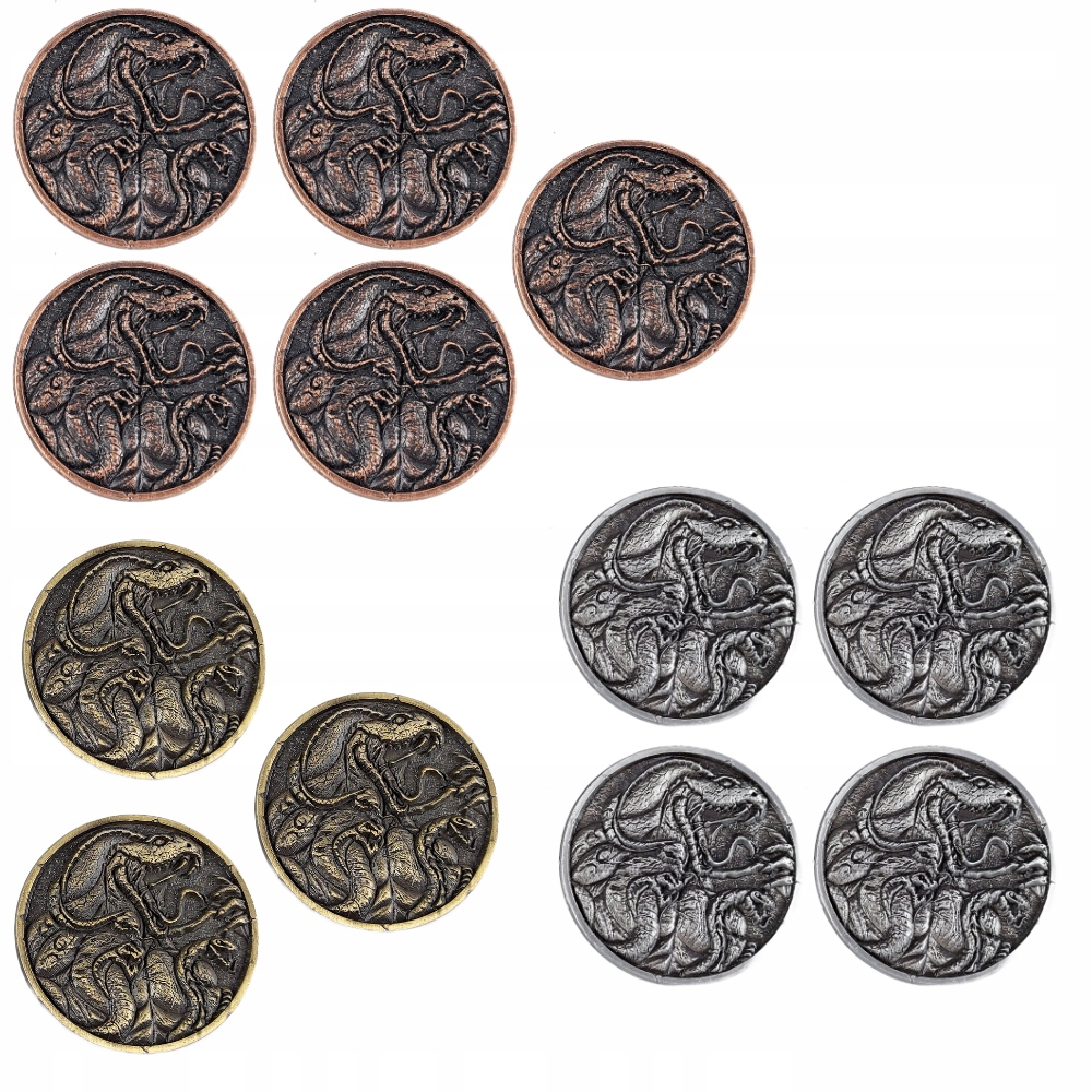 MITOLOGIA CTHULHU - YIG ZESTAW 12 METALOWYCH MONET LARP RPG