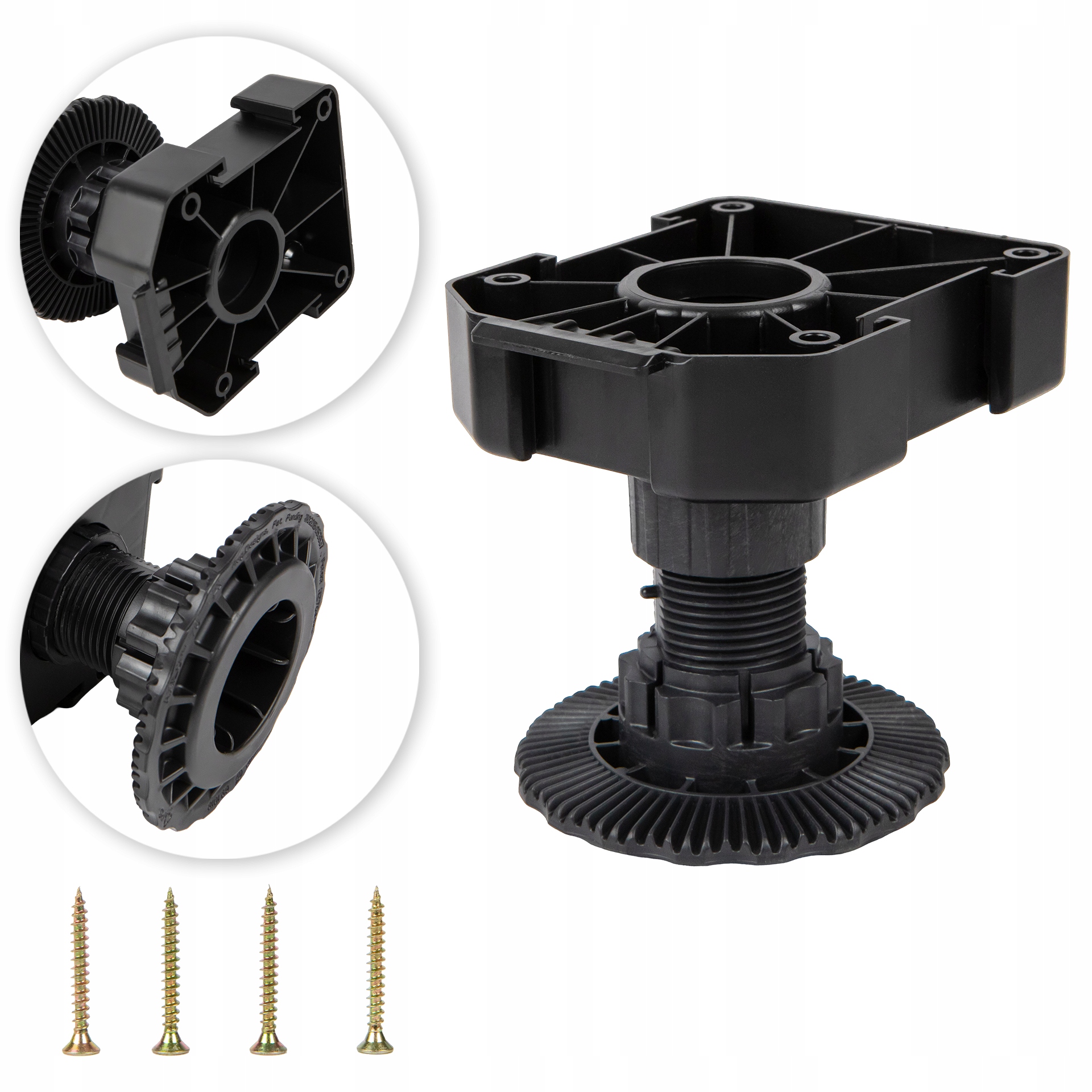 Nábytková noha Axilo Hafele H-80 (75-105 mm) s upevňovacou hlavou Skrutky 100 ks