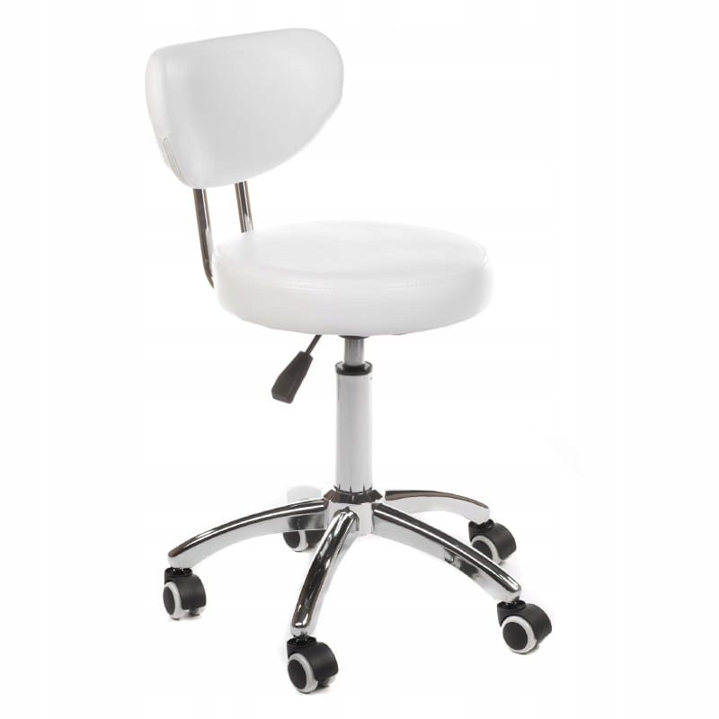 Taboret kosmetyczny z oparciem BT-229 biały