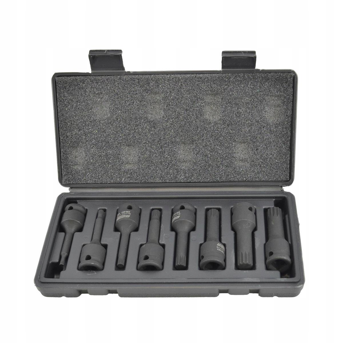 AWTOOLS KLUCZE UDAROWE TRZPIENIOWE SPLINE 8szt. BLACK LINE