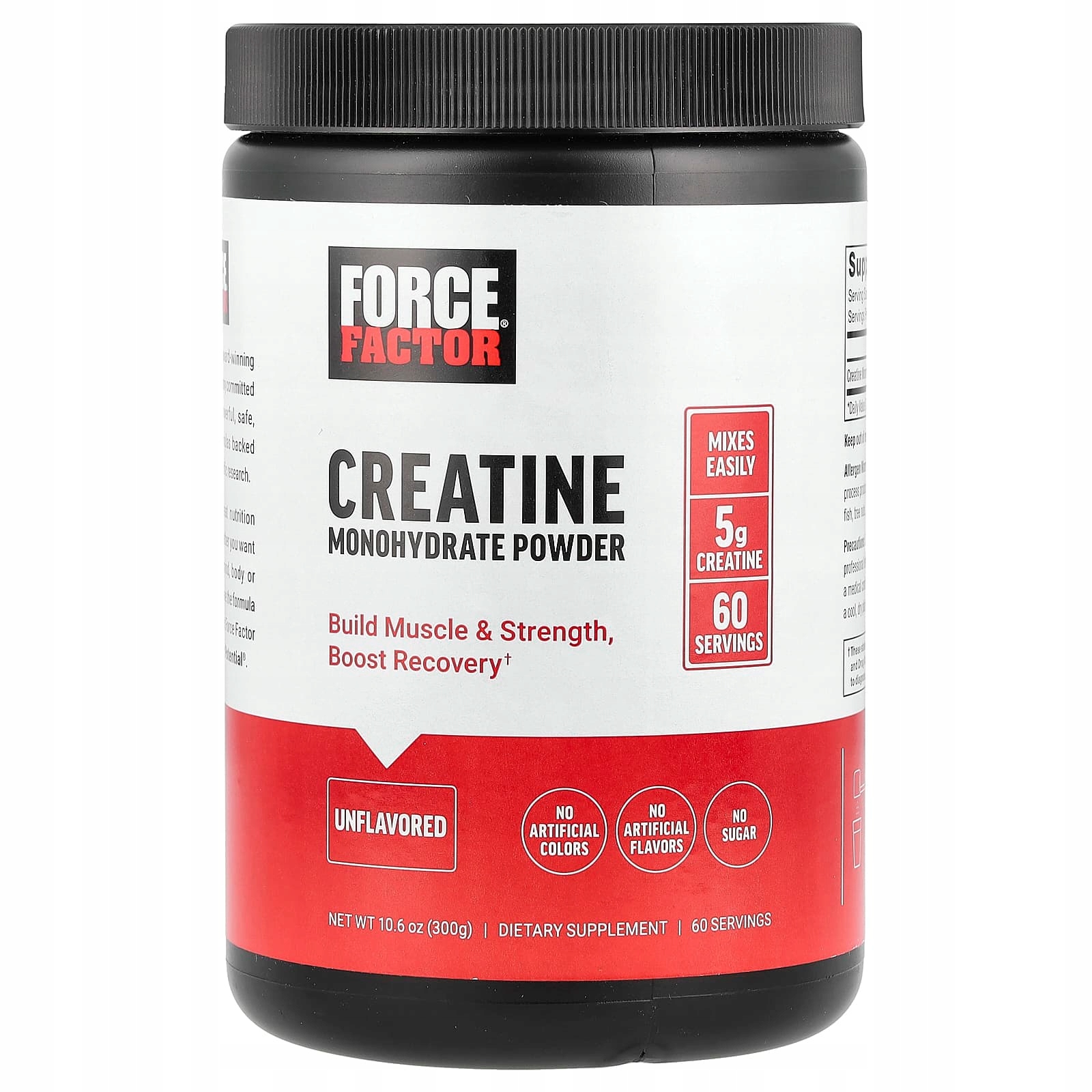 Force Factor, Monohydrát kreatinu v prášku, neochucený, 300 g