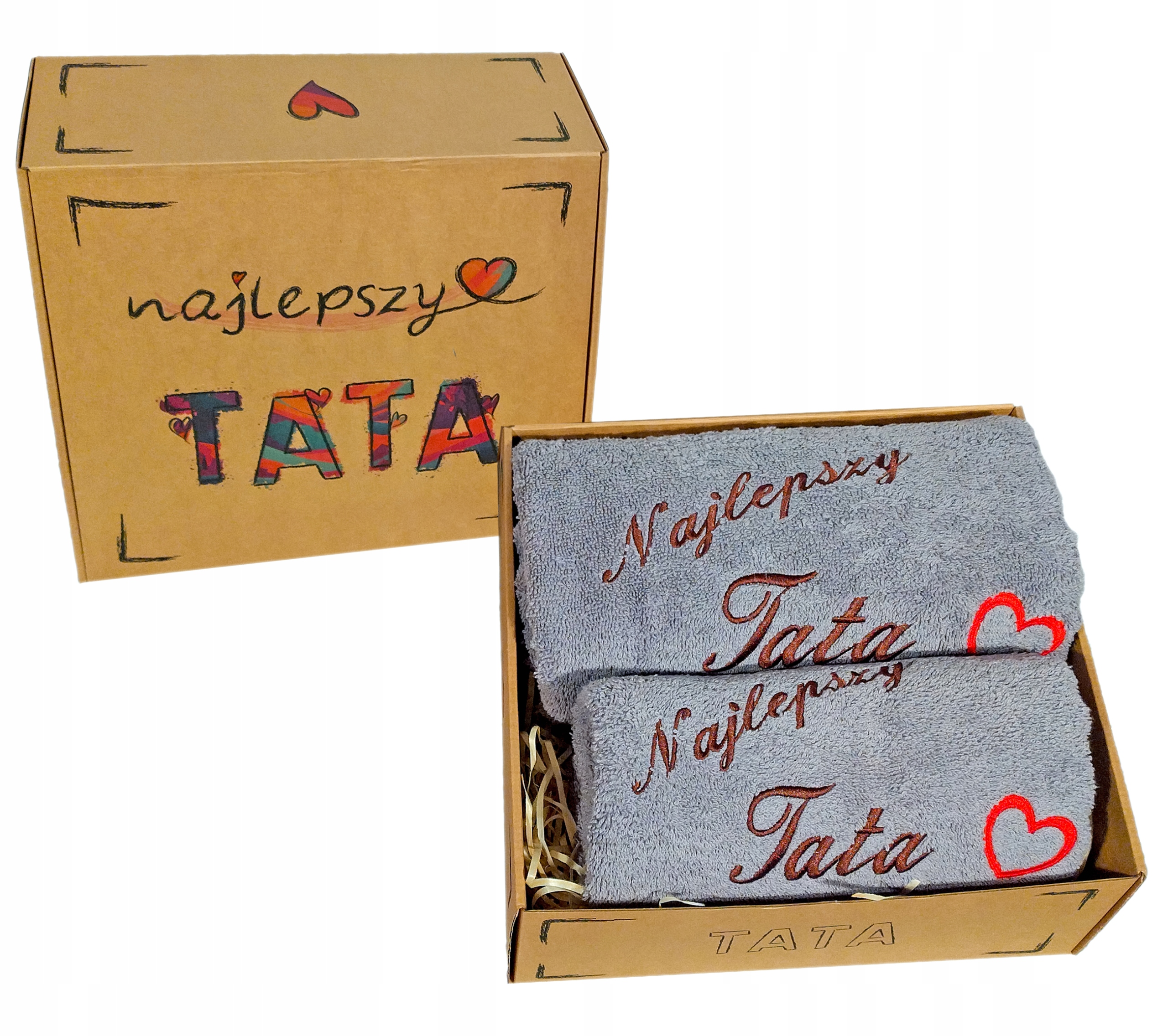 ZESTAW RĘCZNIKÓW KĄPIELOWYCH Z HAFTEM PREZENT DLA TATY NA DZIEŃ TATY