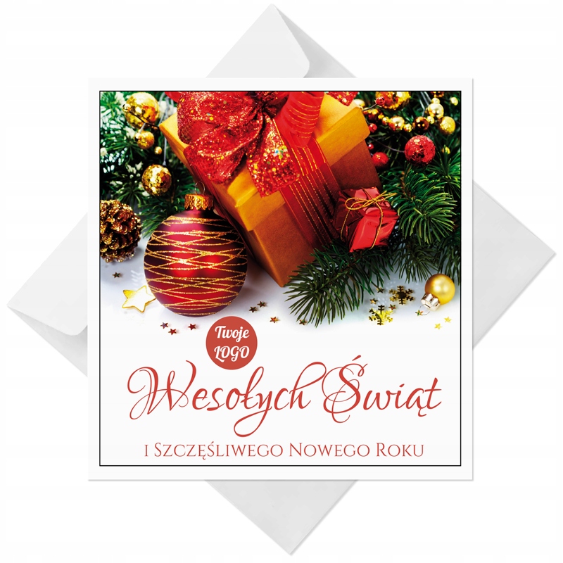 FIRMOWE KARTKI ŚWIĄTECZNE Biznesowe z LOGO 50szt