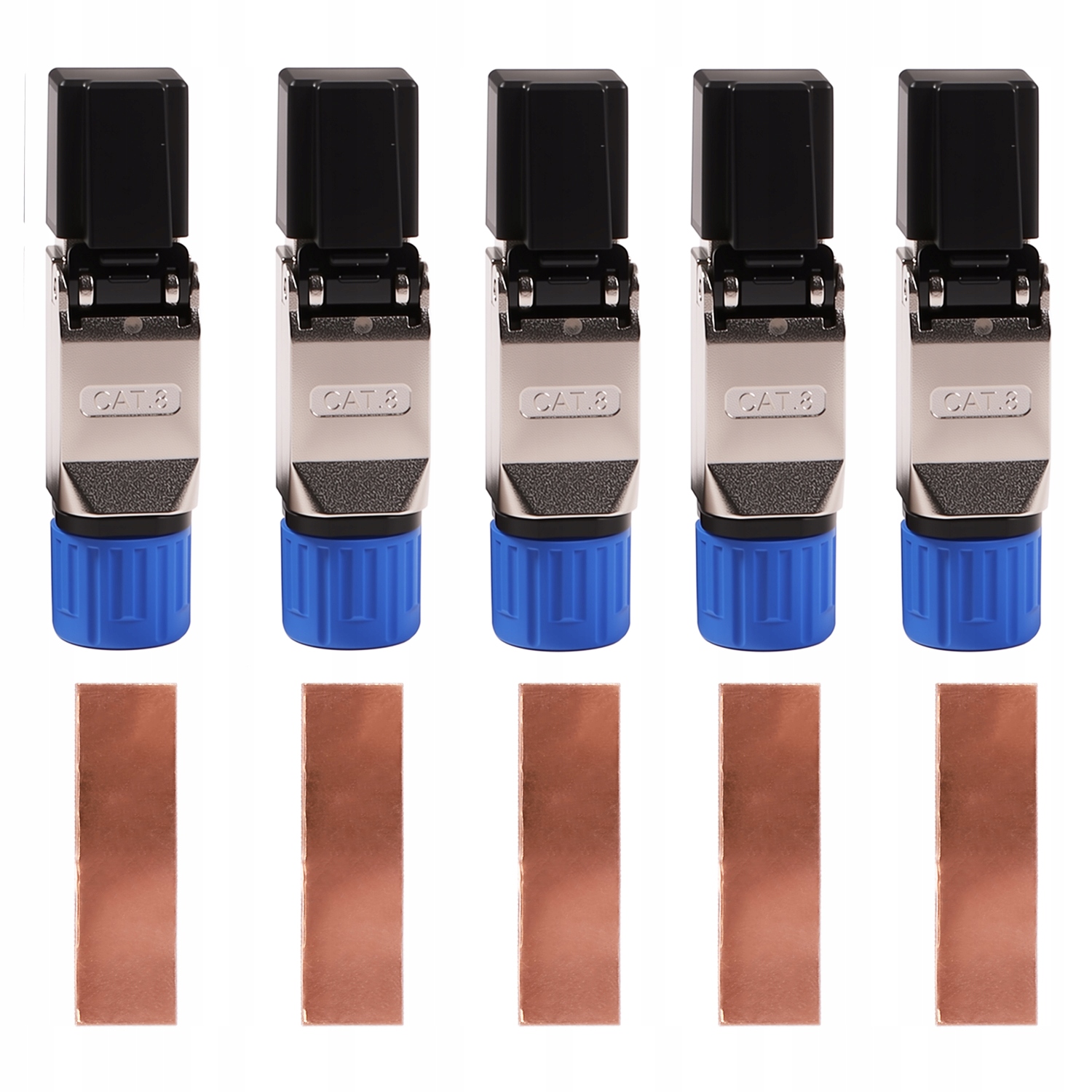 Wtyczka RJ45 KAT8 Beznarzędziowy terminacyjna Ethernet ze stopu cynku 5szt