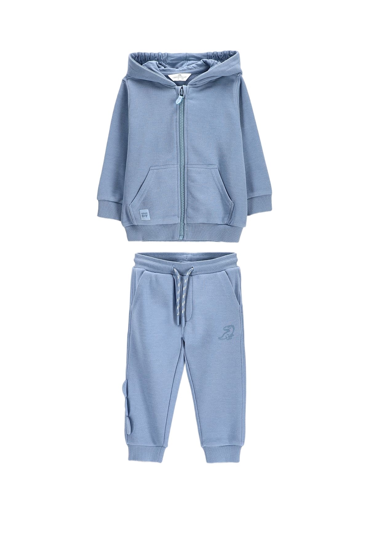 Komplet Dresowy Niemowlęcy Bluza Spodnie Niebieski 080 Coccodrillo ZC6