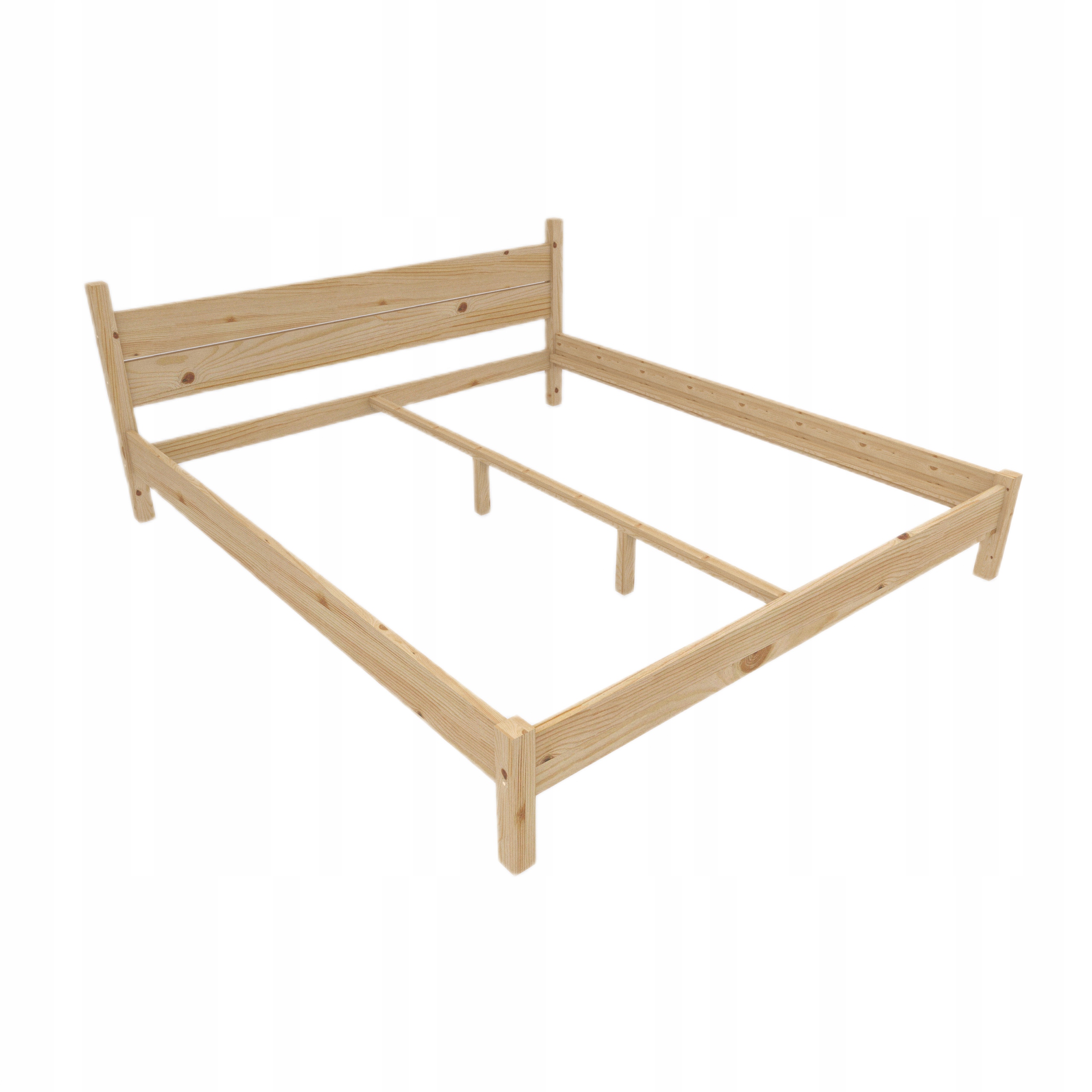 Lůžko 120x200 Leaf Dřevěný rám bez roštu Surové Stabilní Přírodní