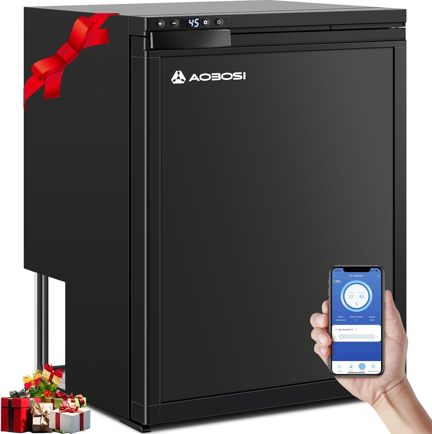 Lodówka kompresorowa Aaobosi 65L 12/24V App Led -20°C Sprężarka Aplikacja