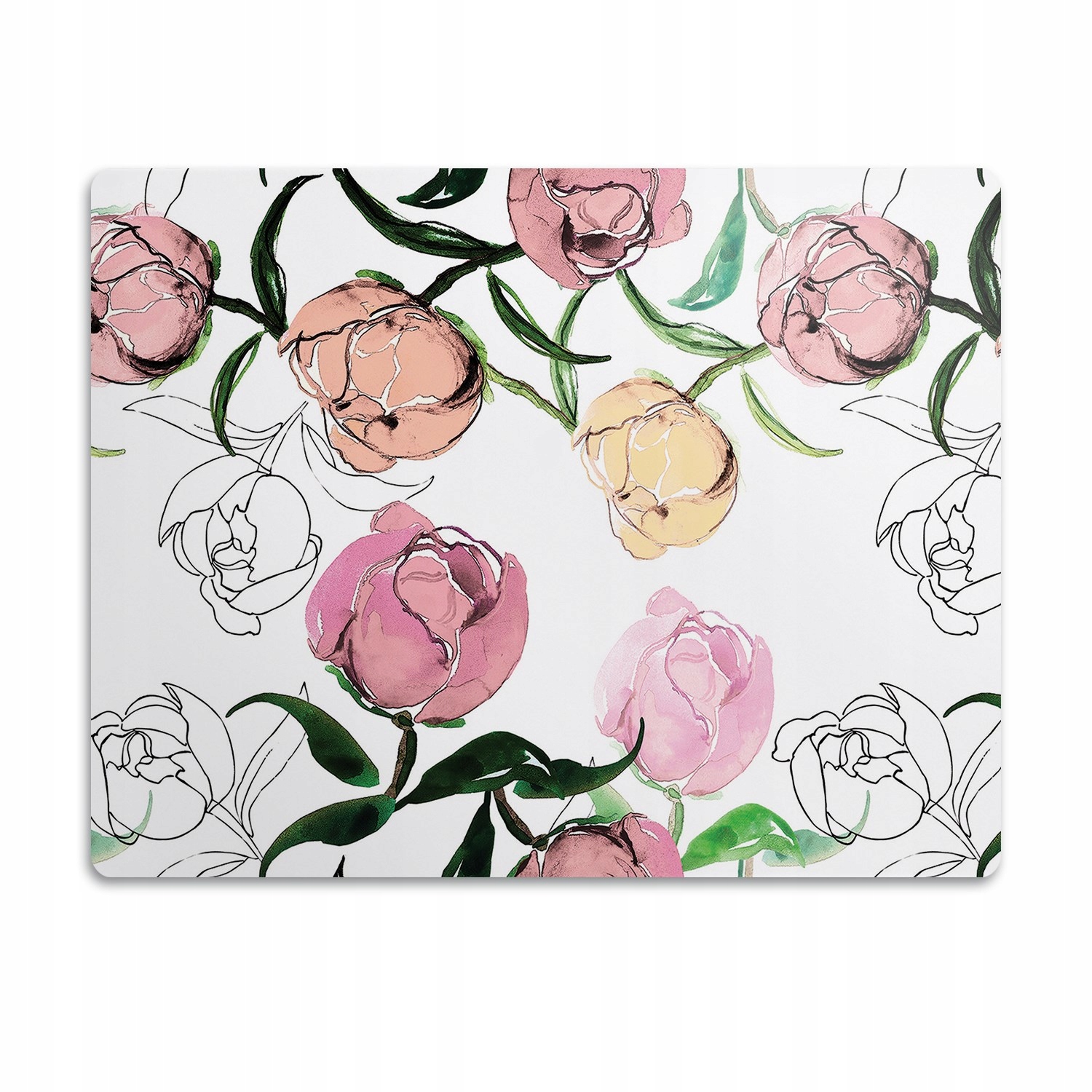 Podložka pod misky pro psa Květy pivoňky 90x60 cm