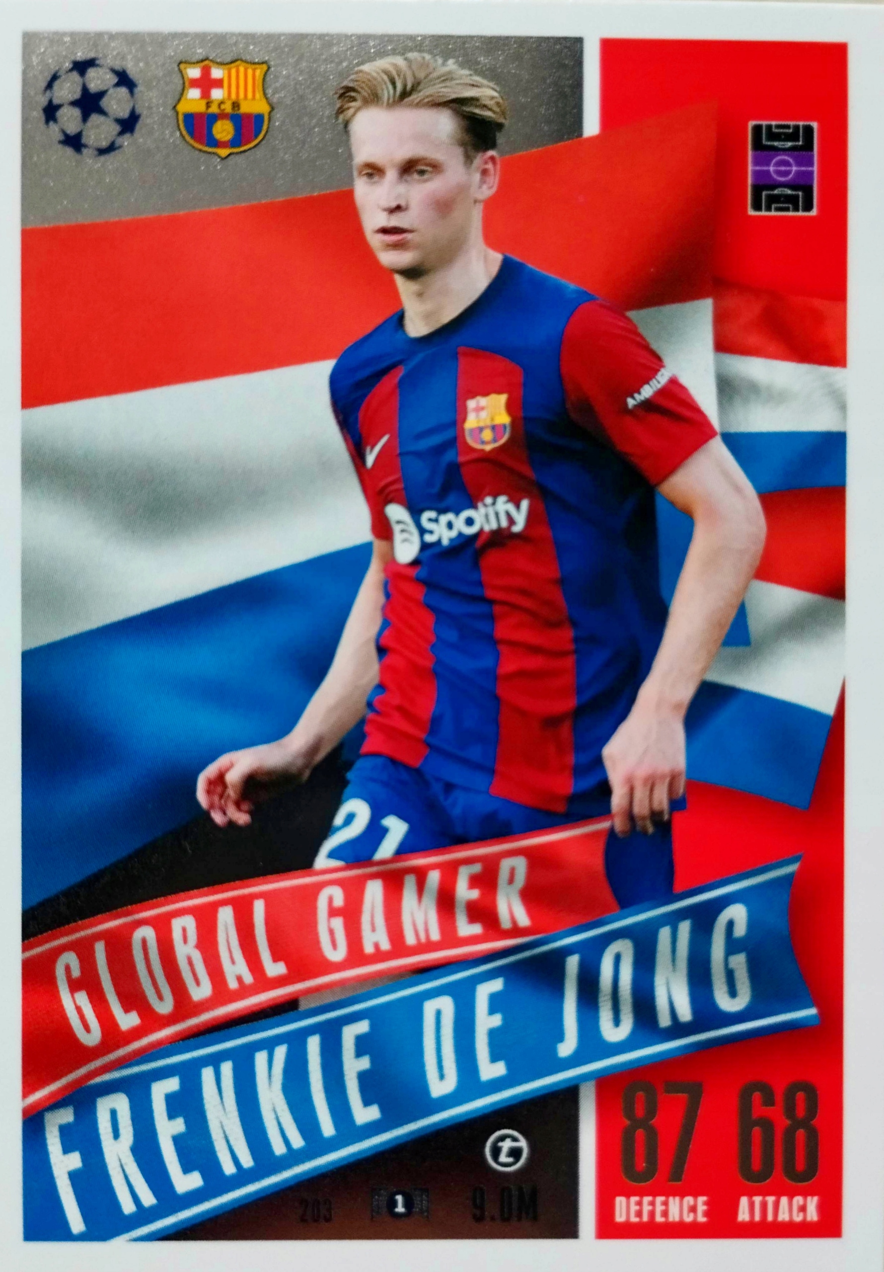 Topps Match Attax Extra 2023/2024 Global Gamer 203 De Jong Barcelona