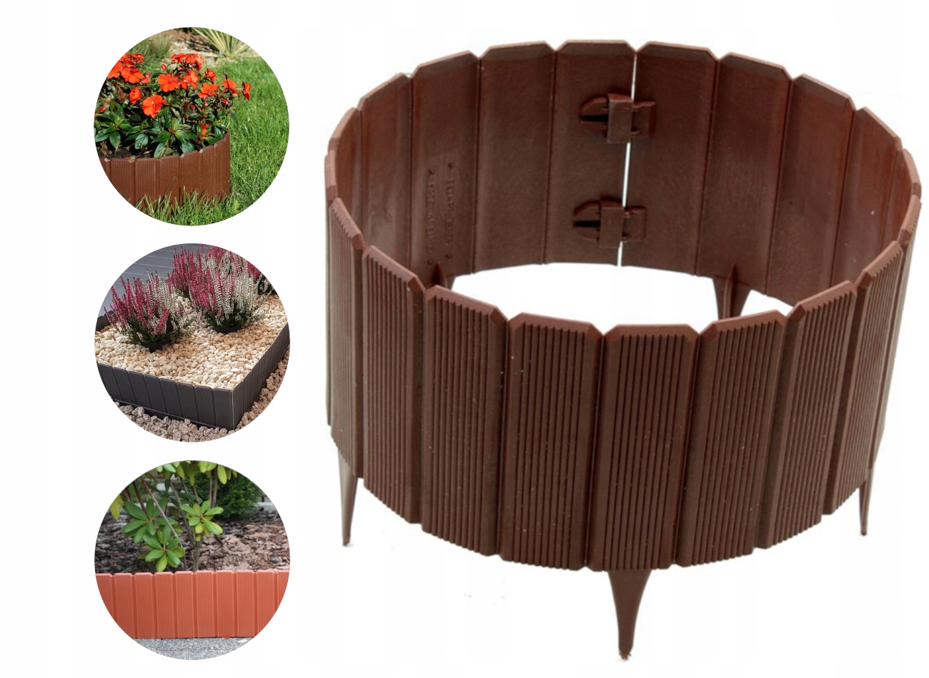 

Ekopalisada 22 cm obrzeże Rollborder płotek Brąz
