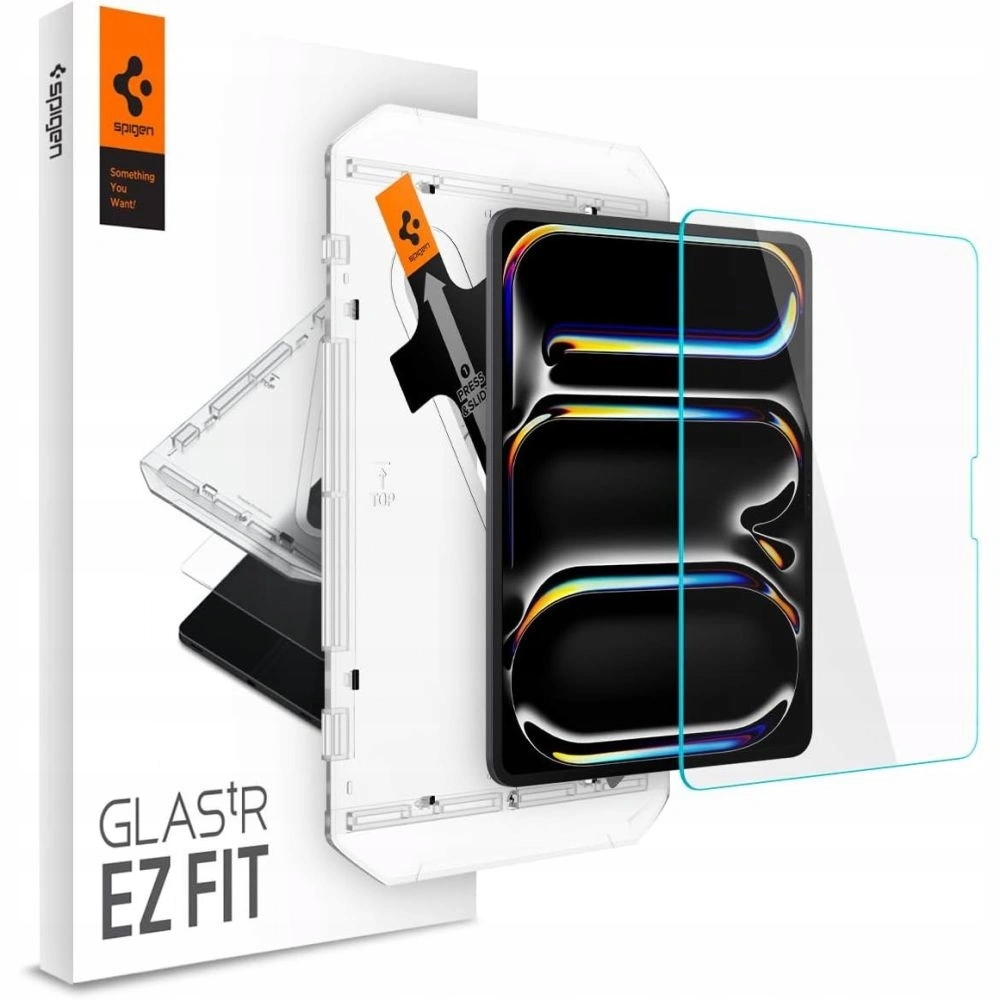 Sklo pro iPad Pro 11" M4 M5 5/6 gen, Spigen Ez Fit, s tvrzeným aplikátorem