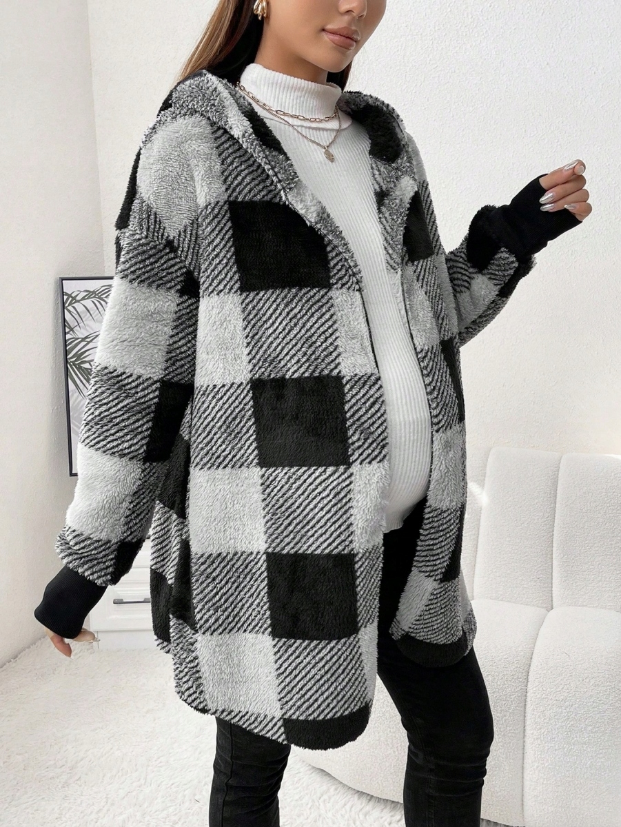 SHEIN MATERNITY PŁASZCZ PLUSZOWY M 938