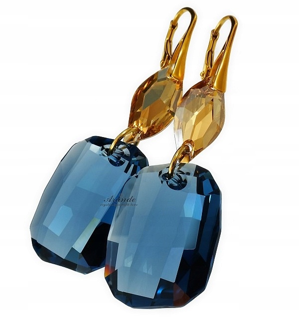 Krystaly Náušnice Denim Zlaté Stříbro