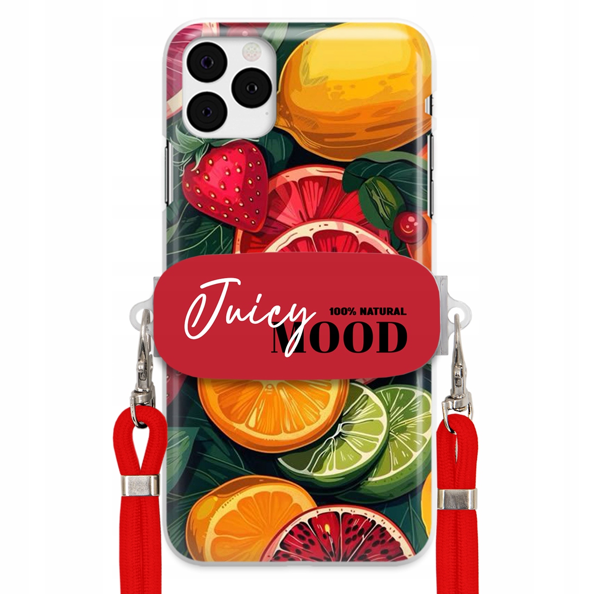 Pouzdro pro iPhone 11 Pro Max Červené vodítko Držák Fruit Ovoce Juice Mood