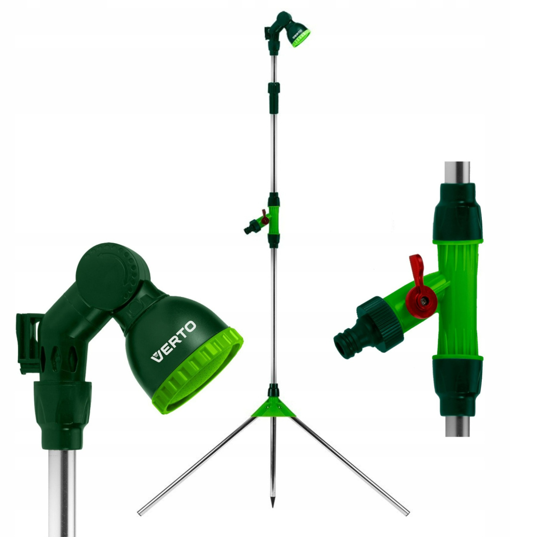 PRYSZNIC OGRODOWY ZRASZACZ TELESKOP. 240cm NATRYSK REGULOWANY 1,6-2,3m